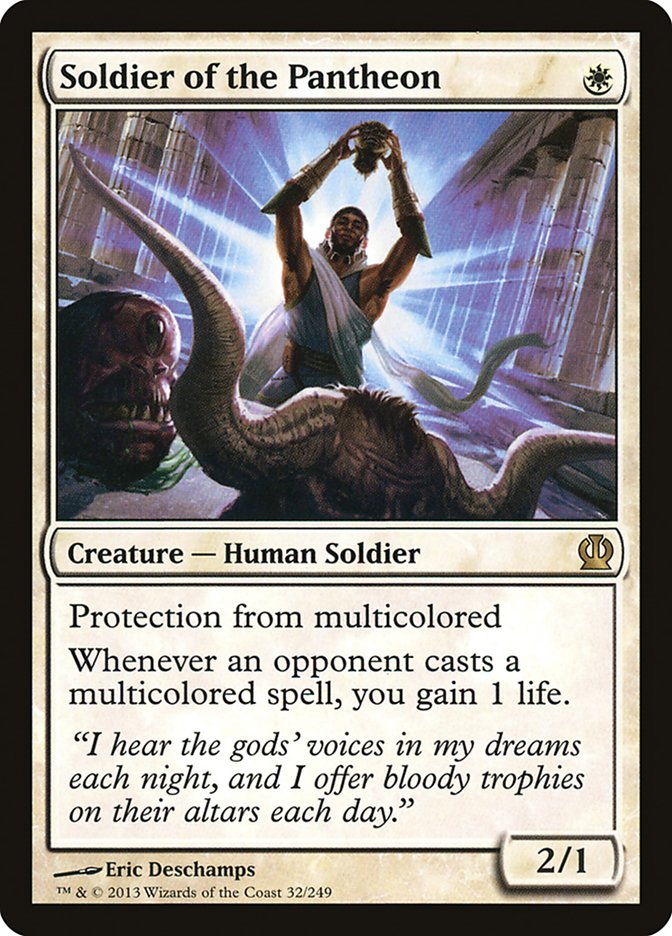 Soldier of the Pantheon [Theros] MTG Single Magic: The Gathering    | Red Claw Gaming