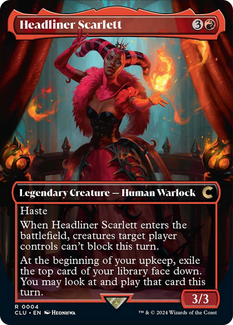 Headliner Scarlett (Borderless) [Ravnica: Clue Edition] MTG Single Magic: The Gathering    | Red Claw Gaming