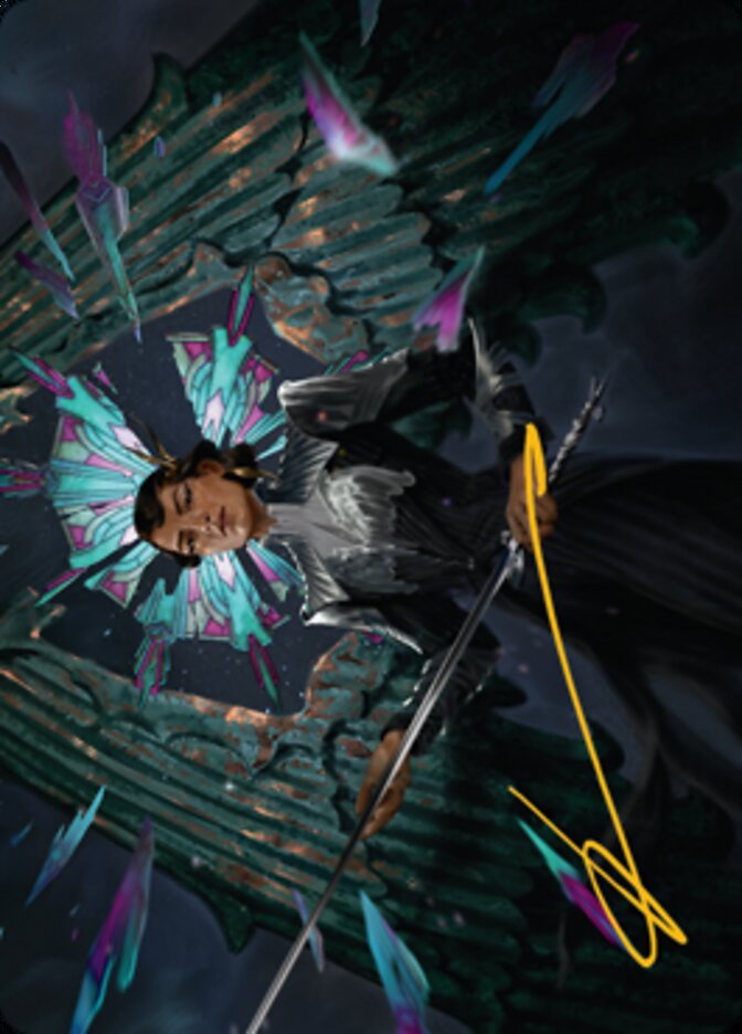 Sanctuary Warden Art Card (Gold-Stamped Signature) [Streets of New Capenna Art Series] MTG Single Magic: The Gathering    | Red Claw Gaming