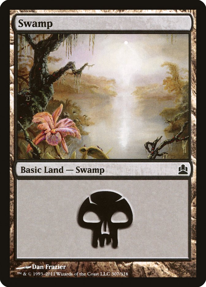 Swamp (307) [Commander 2011] MTG Single Magic: The Gathering    | Red Claw Gaming