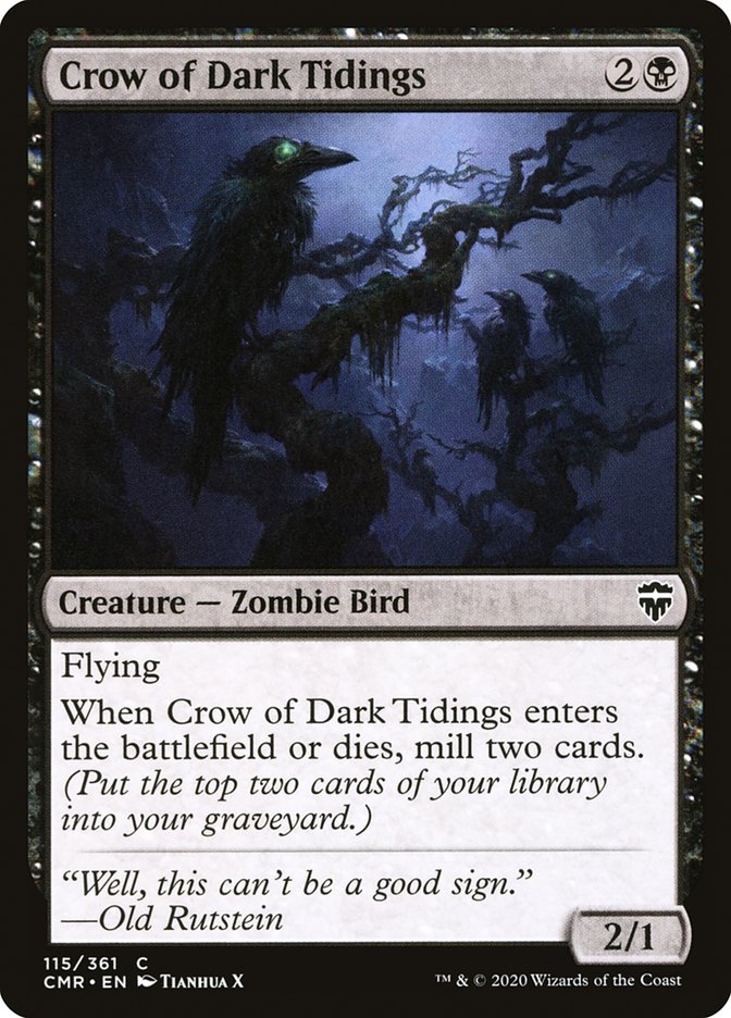 Crow of Dark Tidings [Commander Legends] MTG Single Magic: The Gathering    | Red Claw Gaming