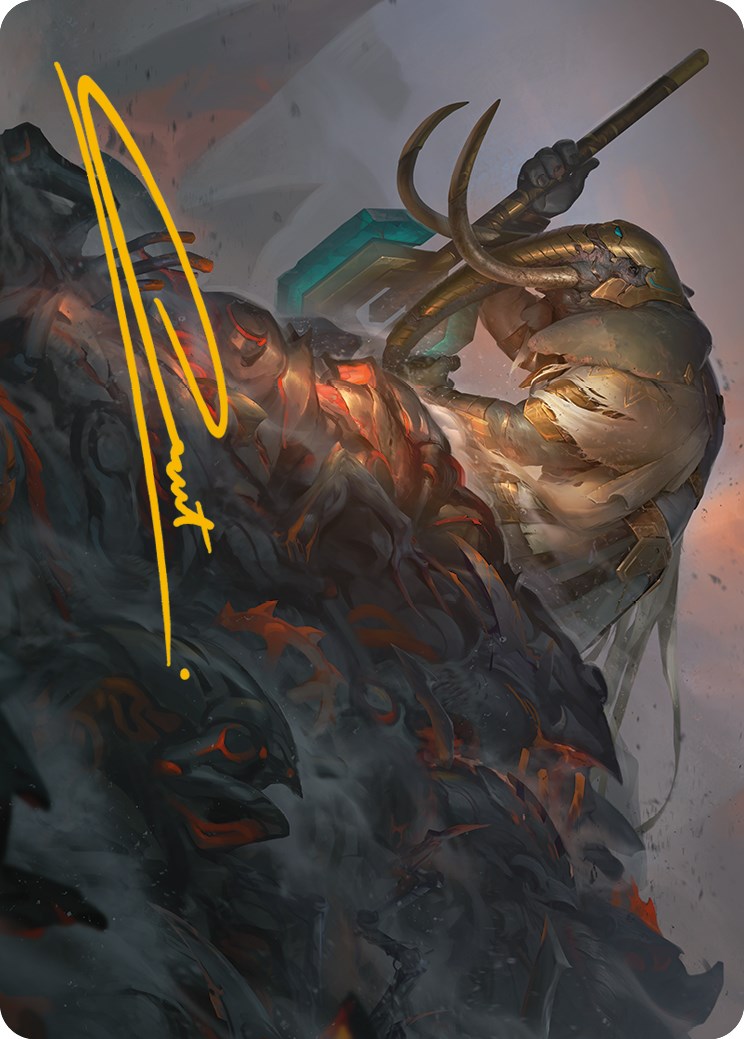 Against All Odds Art Card (Gold-Stamped Signature) [Phyrexia: All Will Be One Art Series] MTG Single Magic: The Gathering    | Red Claw Gaming