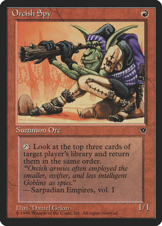 Orcish Spy (Daniel Gelon) [Fallen Empires] MTG Single Magic: The Gathering    | Red Claw Gaming