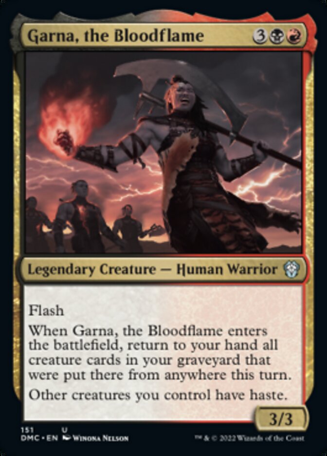 Garna, the Bloodflame [Dominaria United Commander] MTG Single Magic: The Gathering    | Red Claw Gaming