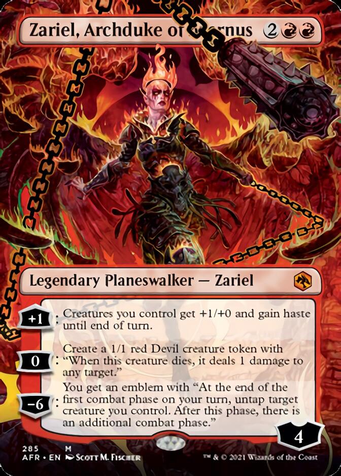 Zariel, Archduke of Avernus (Borderless) [Dungeons & Dragons: Adventures in the Forgotten Realms] MTG Single Magic: The Gathering    | Red Claw Gaming