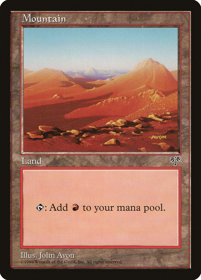 Mountain (Yellow Signature) [Mirage] MTG Single Magic: The Gathering    | Red Claw Gaming