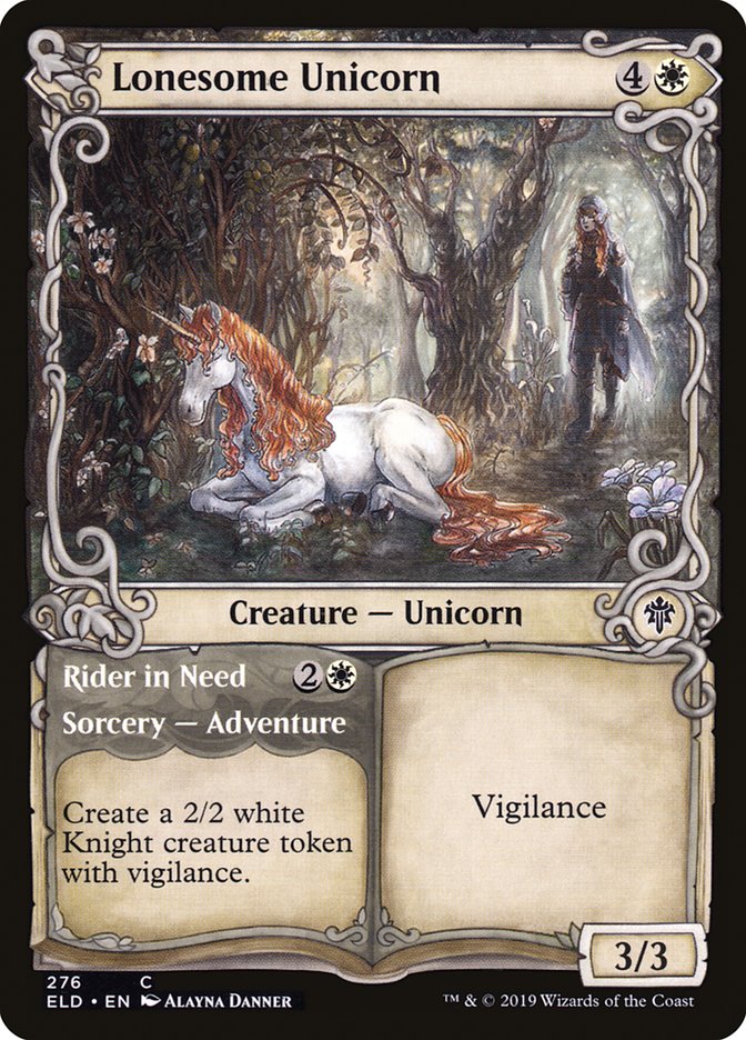 Lonesome Unicorn // Rider in Need (Showcase) [Throne of Eldraine] MTG Single Magic: The Gathering    | Red Claw Gaming