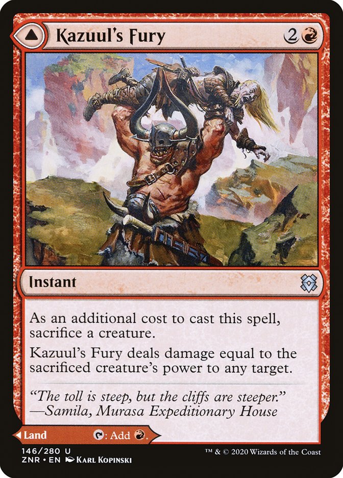 Kazuul's Fury // Kazuul's Cliffs [Zendikar Rising] MTG Single Magic: The Gathering    | Red Claw Gaming