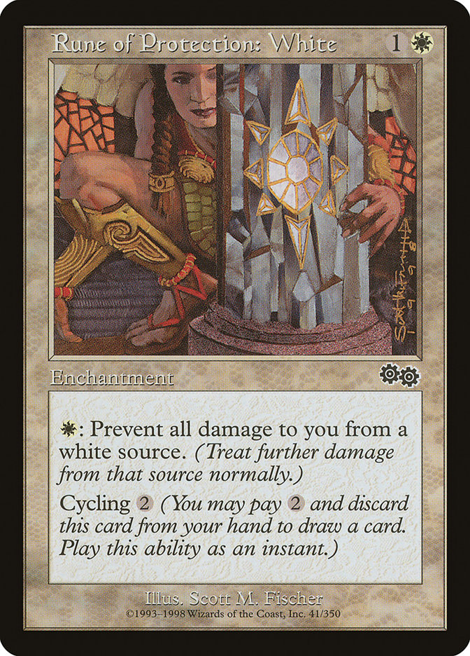 Rune of Protection: White [Urza's Saga] MTG Single Magic: The Gathering    | Red Claw Gaming