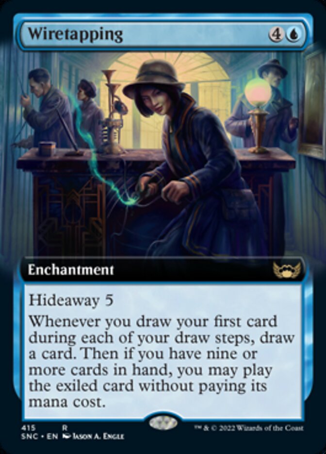 Wiretapping (Extended Art) [Streets of New Capenna] MTG Single Magic: The Gathering    | Red Claw Gaming