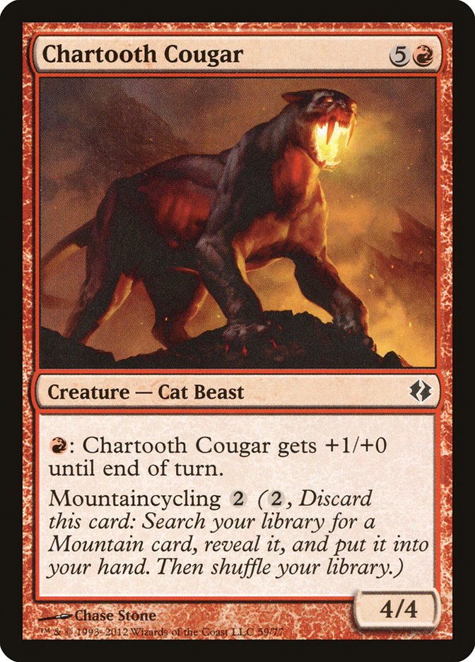 Chartooth Cougar [Duel Decks: Venser vs. Koth] MTG Single Magic: The Gathering    | Red Claw Gaming