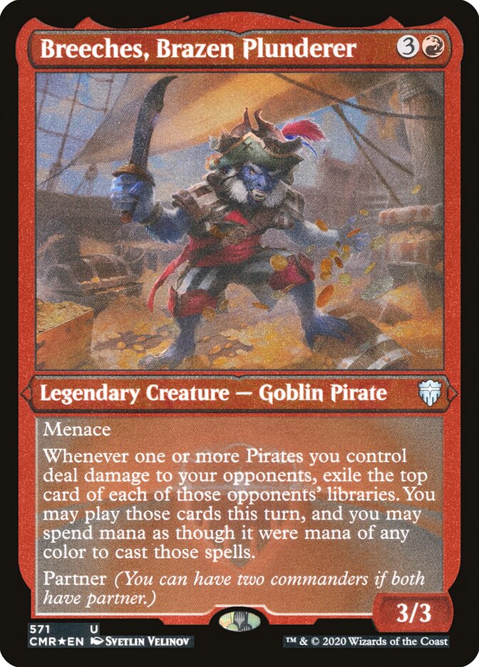Breeches, Brazen Plunderer (Etched) [Commander Legends] MTG Single Magic: The Gathering    | Red Claw Gaming