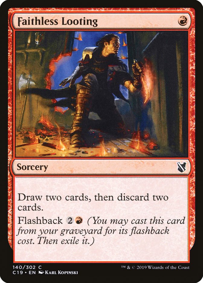 Faithless Looting [Commander 2019] MTG Single Magic: The Gathering    | Red Claw Gaming