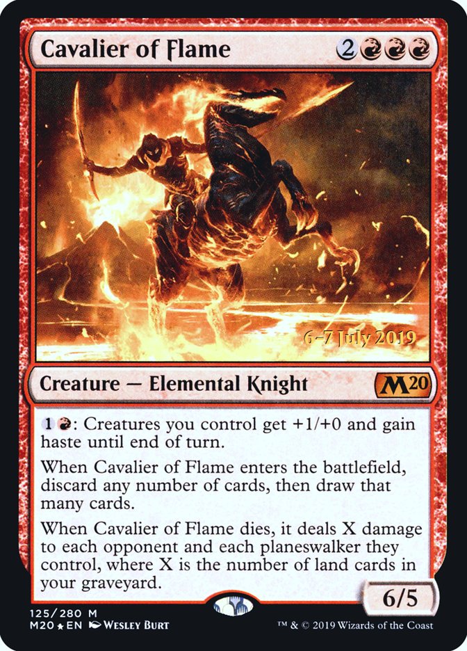Cavalier of Flame [Core Set 2020 Prerelease Promos] MTG Single Magic: The Gathering    | Red Claw Gaming
