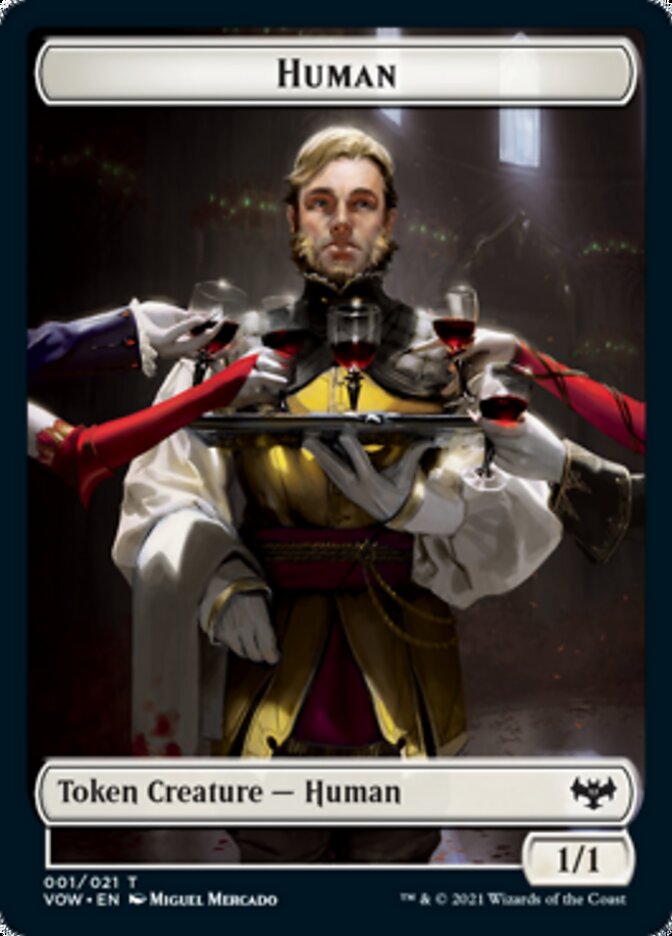 Human (001) // Human Soldier Double-Sided Token [Innistrad: Crimson Vow Tokens] MTG Single Magic: The Gathering    | Red Claw Gaming