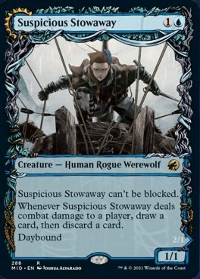 Suspicious Stowaway // Seafaring Werewolf (Showcase Equinox) [Innistrad: Midnight Hunt] MTG Single Magic: The Gathering    | Red Claw Gaming
