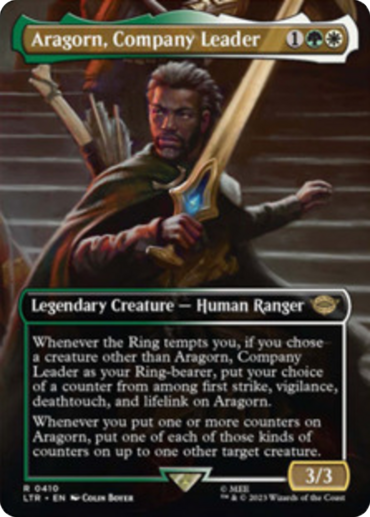 Aragorn, Company Leader (Borderless Alternate Art) [The Lord of the Rings: Tales of Middle-Earth] MTG Single Magic: The Gathering    | Red Claw Gaming