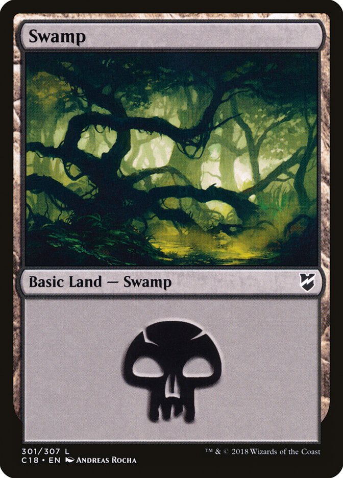 Swamp (301) [Commander 2018] MTG Single Magic: The Gathering    | Red Claw Gaming