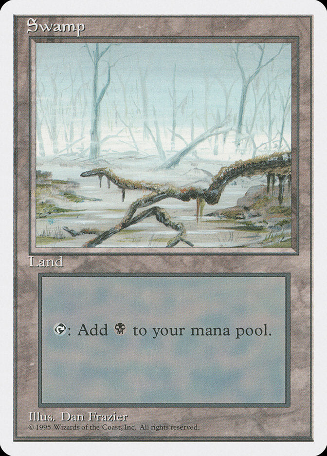 Swamp (White Fog in Trees) [Fourth Edition] MTG Single Magic: The Gathering    | Red Claw Gaming