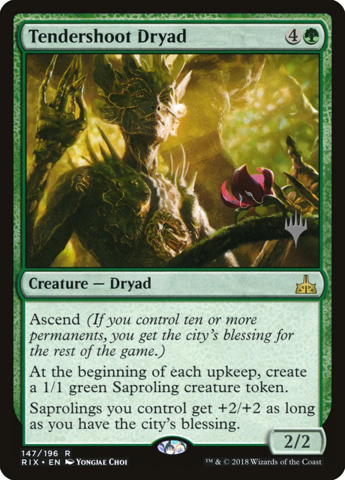 Tendershoot Dryad (Promo Pack) [Rivals of Ixalan Promos] MTG Single Magic: The Gathering    | Red Claw Gaming