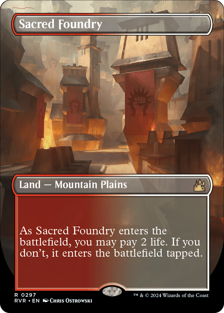 Sacred Foundry (Borderless) [Ravnica Remastered] MTG Single Magic: The Gathering    | Red Claw Gaming