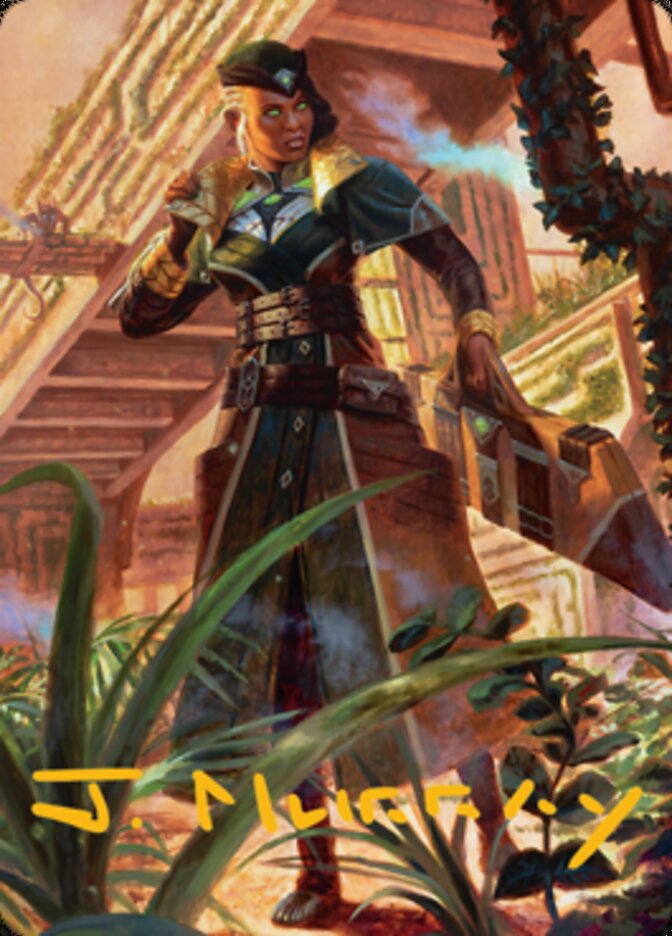 Vivien on the Hunt Art Card (Gold-Stamped Signature) [Streets of New Capenna Art Series] MTG Single Magic: The Gathering    | Red Claw Gaming