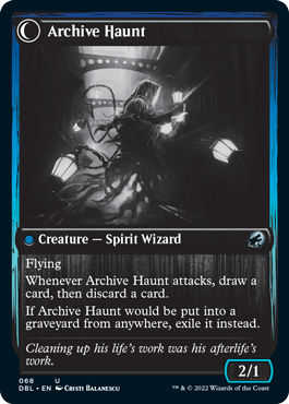Overwhelmed Archivist // Archive Haunt [Innistrad: Double Feature] MTG Single Magic: The Gathering    | Red Claw Gaming