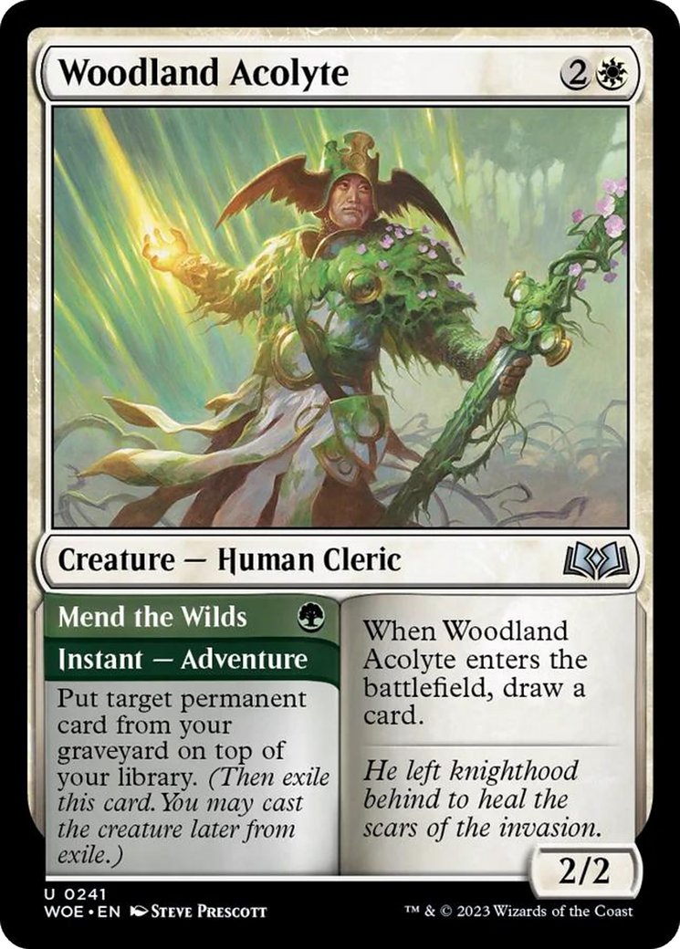 Woodland Acolyte // Mend the Wilds [Wilds of Eldraine] MTG Single Magic: The Gathering    | Red Claw Gaming