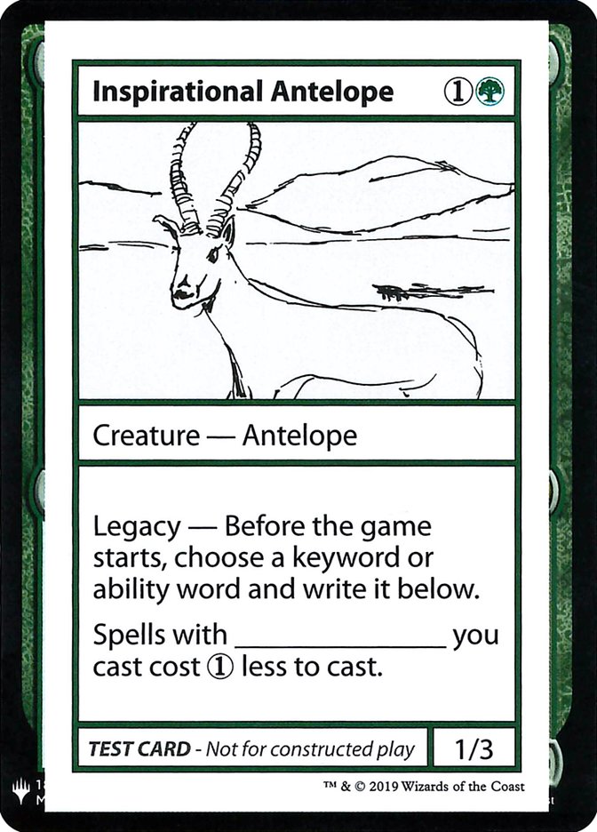 Inspirational Antelope [Mystery Booster Playtest Cards] MTG Single Magic: The Gathering    | Red Claw Gaming