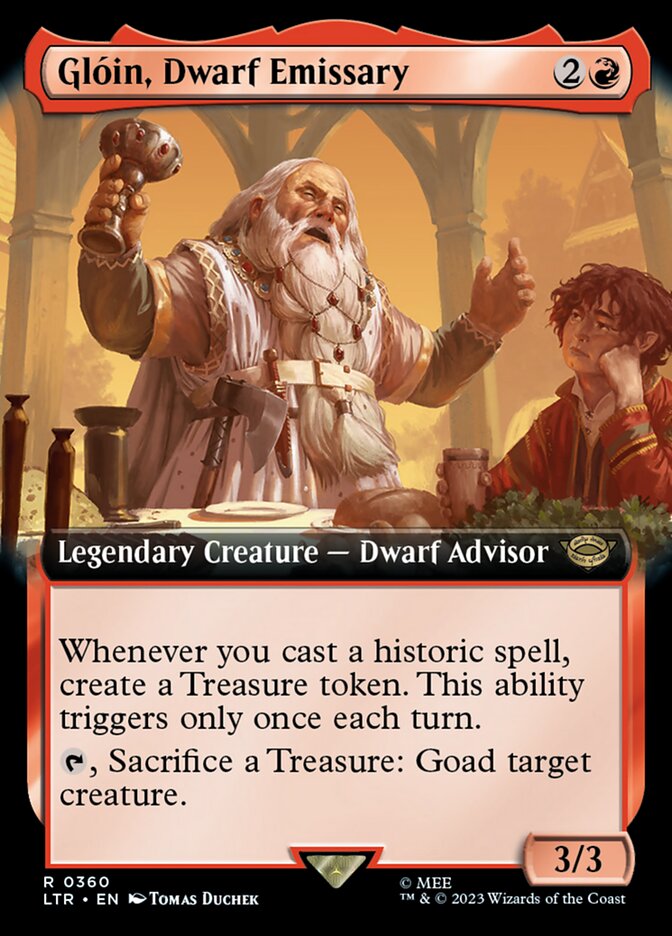 Gloin, Dwarf Emissary (Extended Art) [The Lord of the Rings: Tales of Middle-Earth] MTG Single Magic: The Gathering    | Red Claw Gaming