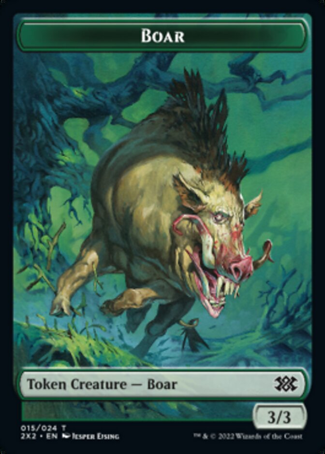 Boar // Aven Initiate Double-Sided Token [Double Masters 2022 Tokens] MTG Single Magic: The Gathering    | Red Claw Gaming