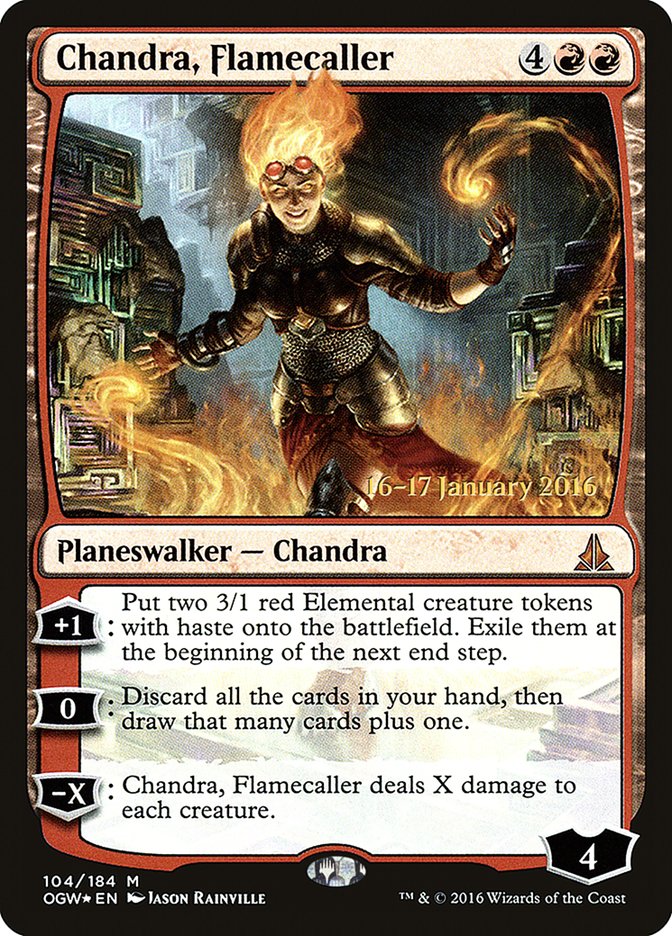 Chandra, Flamecaller [Oath of the Gatewatch Prerelease Promos] MTG Single Magic: The Gathering    | Red Claw Gaming