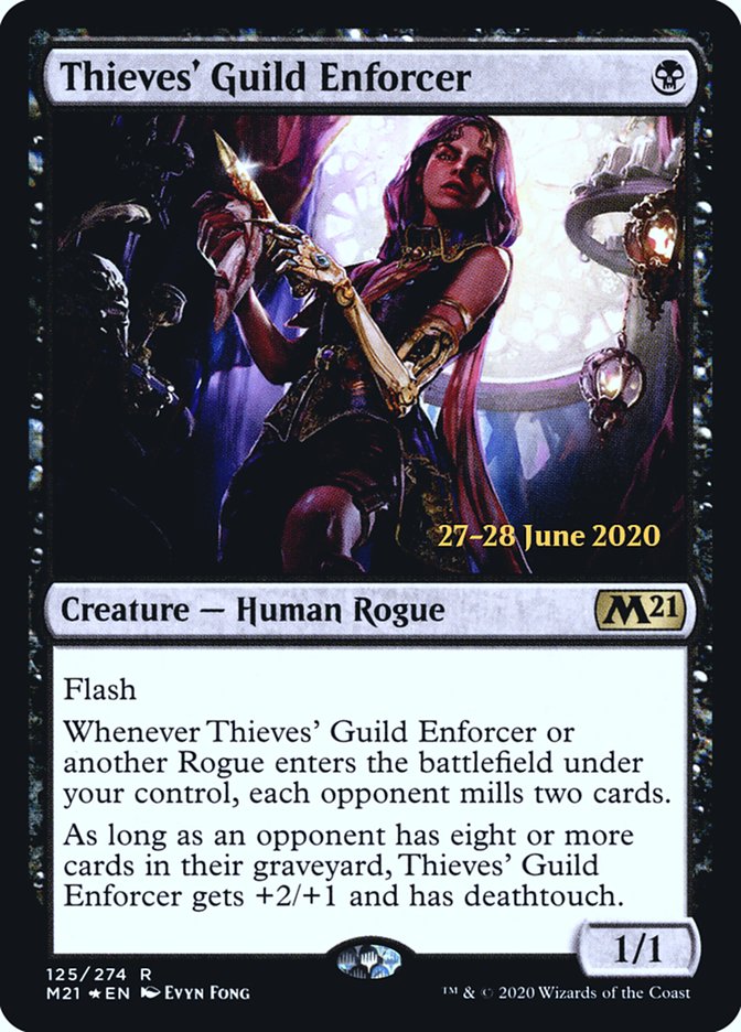 Thieves' Guild Enforcer [Core Set 2021 Prerelease Promos] MTG Single Magic: The Gathering    | Red Claw Gaming