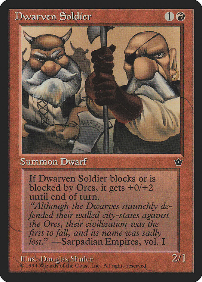 Dwarven Soldier (Douglas Shuler) [Fallen Empires] MTG Single Magic: The Gathering    | Red Claw Gaming