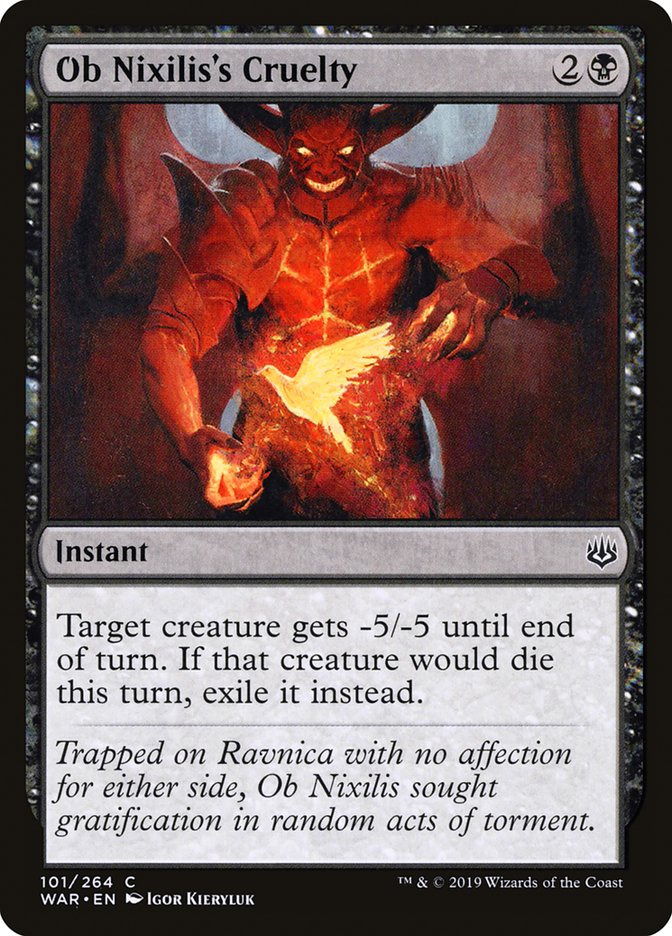 Ob Nixilis's Cruelty [War of the Spark] MTG Single Magic: The Gathering    | Red Claw Gaming