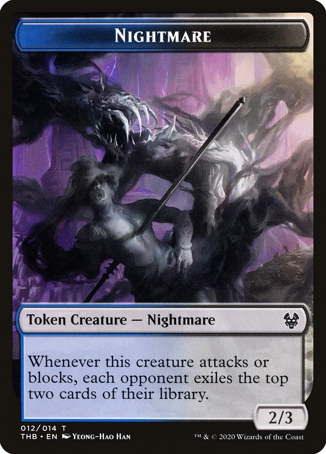 Human Soldier // Nightmare Double-Sided Token [Theros Beyond Death Tokens] MTG Single Magic: The Gathering    | Red Claw Gaming