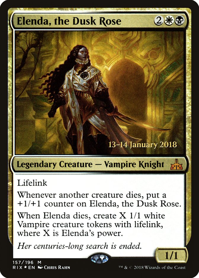 Elenda, the Dusk Rose [Rivals of Ixalan Prerelease Promos] MTG Single Magic: The Gathering    | Red Claw Gaming