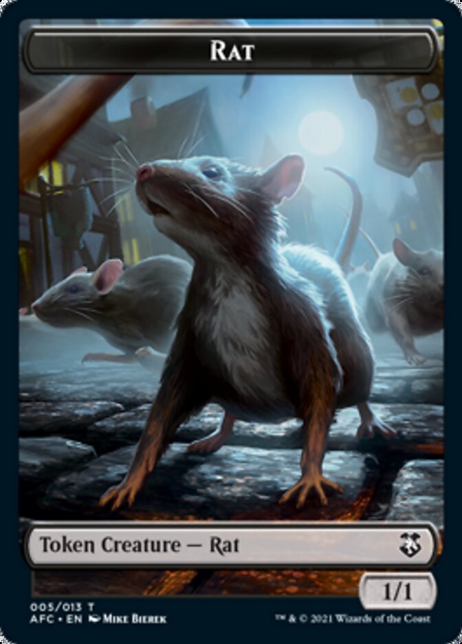 Rat // Zombie Double-Sided Token [Dungeons & Dragons: Adventures in the Forgotten Realms Commander Tokens] MTG Single Magic: The Gathering    | Red Claw Gaming