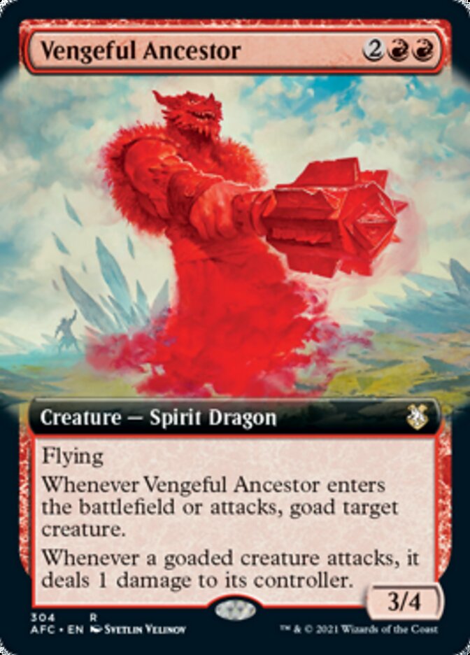 Vengeful Ancestor (Extended Art) [Dungeons & Dragons: Adventures in the Forgotten Realms Commander] MTG Single Magic: The Gathering    | Red Claw Gaming
