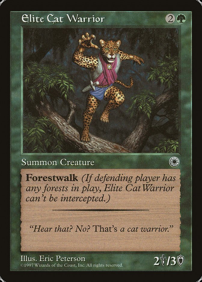 Elite Cat Warrior (With Flavor Text) [Portal] MTG Single Magic: The Gathering    | Red Claw Gaming