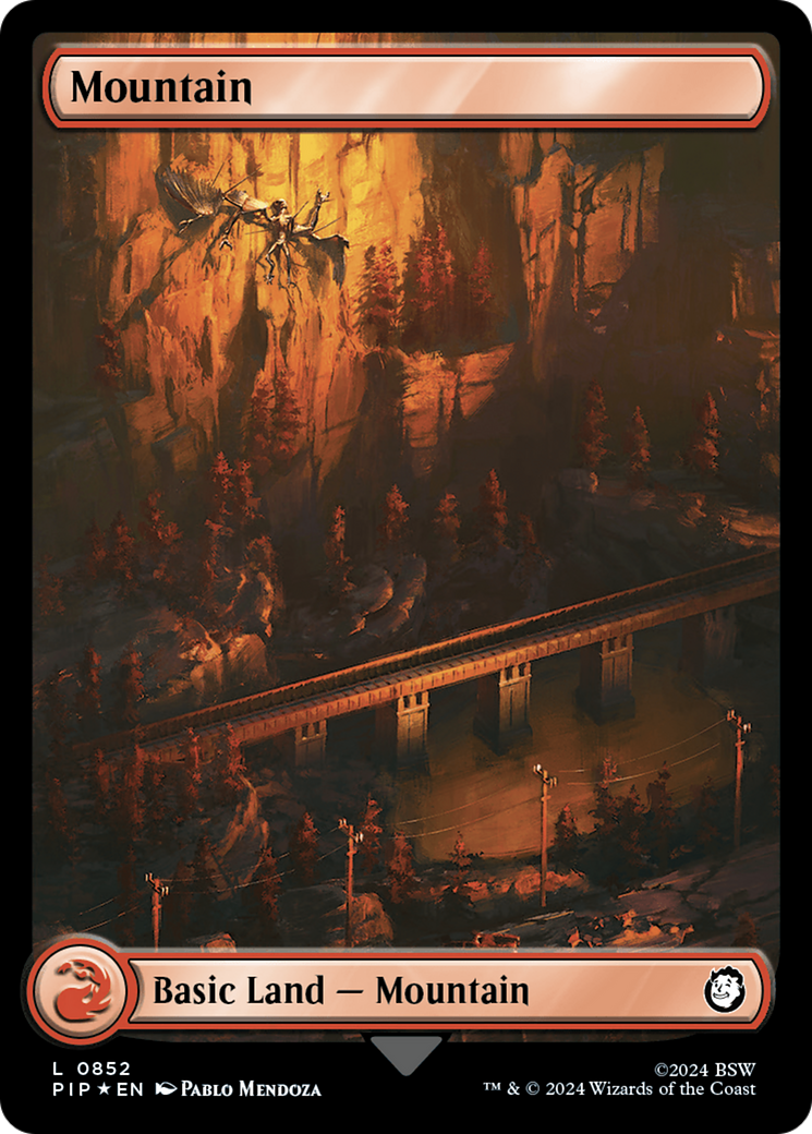 Mountain (0852) (Surge Foil) [Fallout] MTG Single Magic: The Gathering    | Red Claw Gaming
