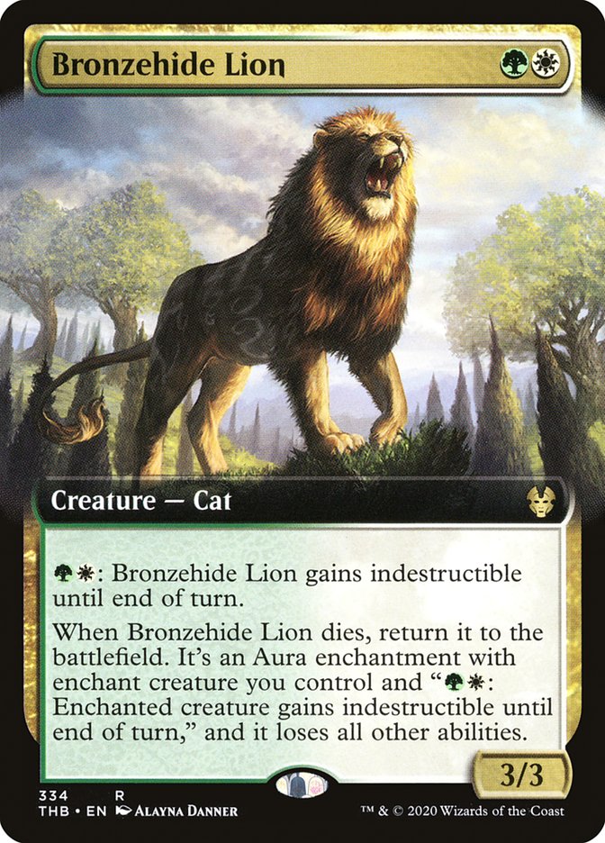 Bronzehide Lion (Extended Art) [Theros Beyond Death] MTG Single Magic: The Gathering    | Red Claw Gaming