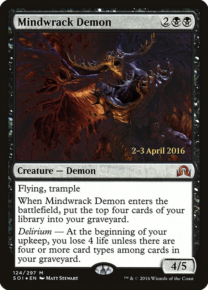 Mindwrack Demon [Shadows over Innistrad Prerelease Promos] MTG Single Magic: The Gathering    | Red Claw Gaming