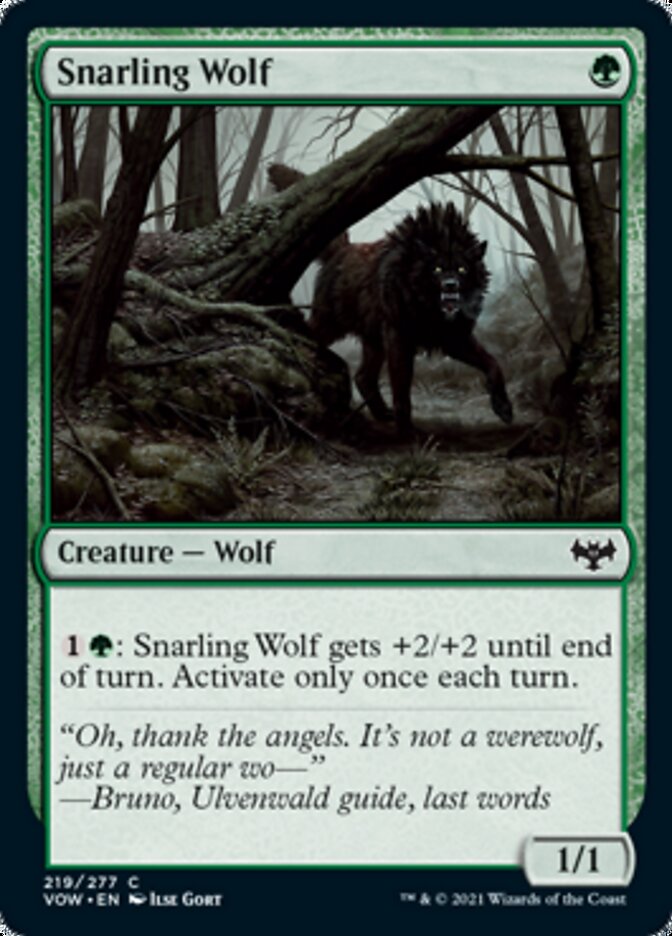 Snarling Wolf [Innistrad: Crimson Vow] MTG Single Magic: The Gathering    | Red Claw Gaming