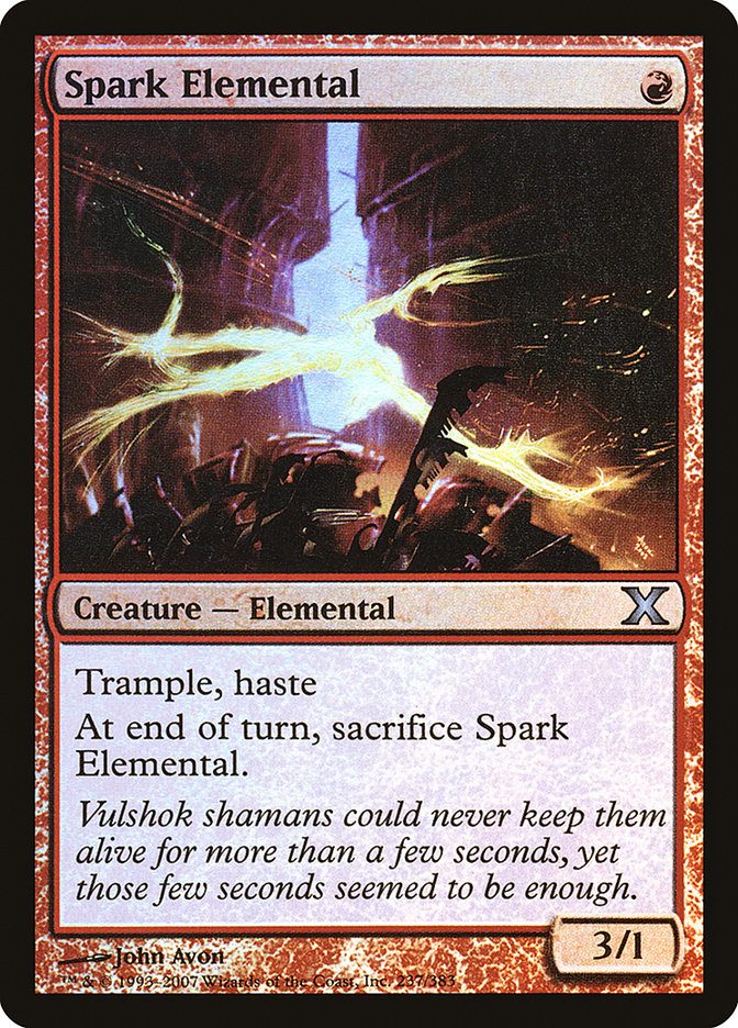 Spark Elemental (Premium Foil) [Tenth Edition] MTG Single Magic: The Gathering    | Red Claw Gaming