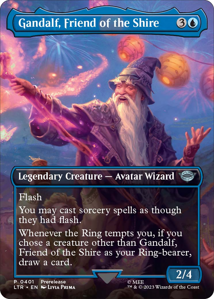 Gandalf, Friend of the Shire (Borderless Alternate Art) [The Lord of the Rings: Tales of Middle-Earth] MTG Single Magic: The Gathering    | Red Claw Gaming