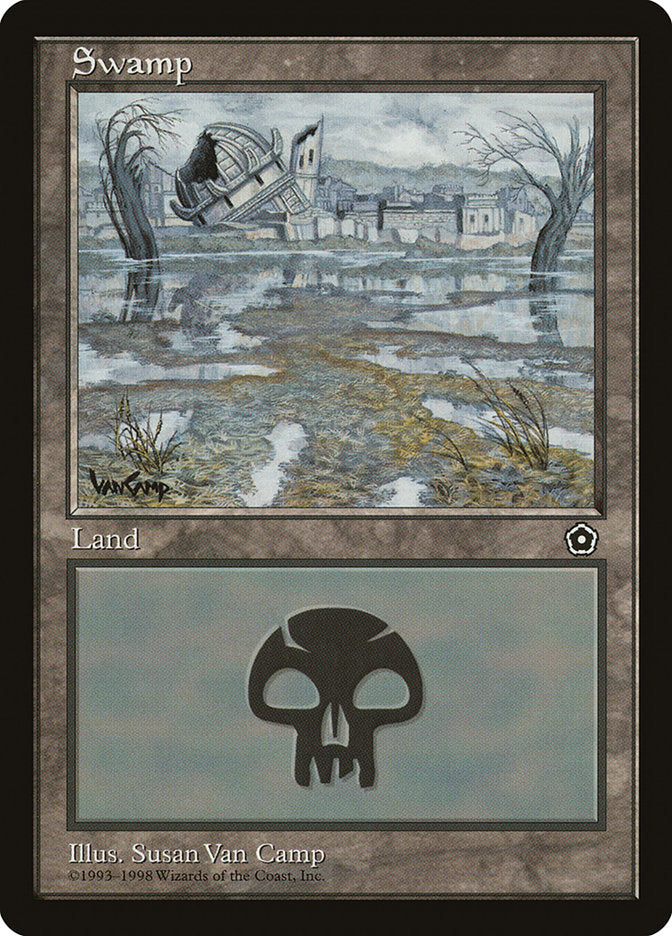Swamp (Black Signature) [Portal Second Age] MTG Single Magic: The Gathering    | Red Claw Gaming