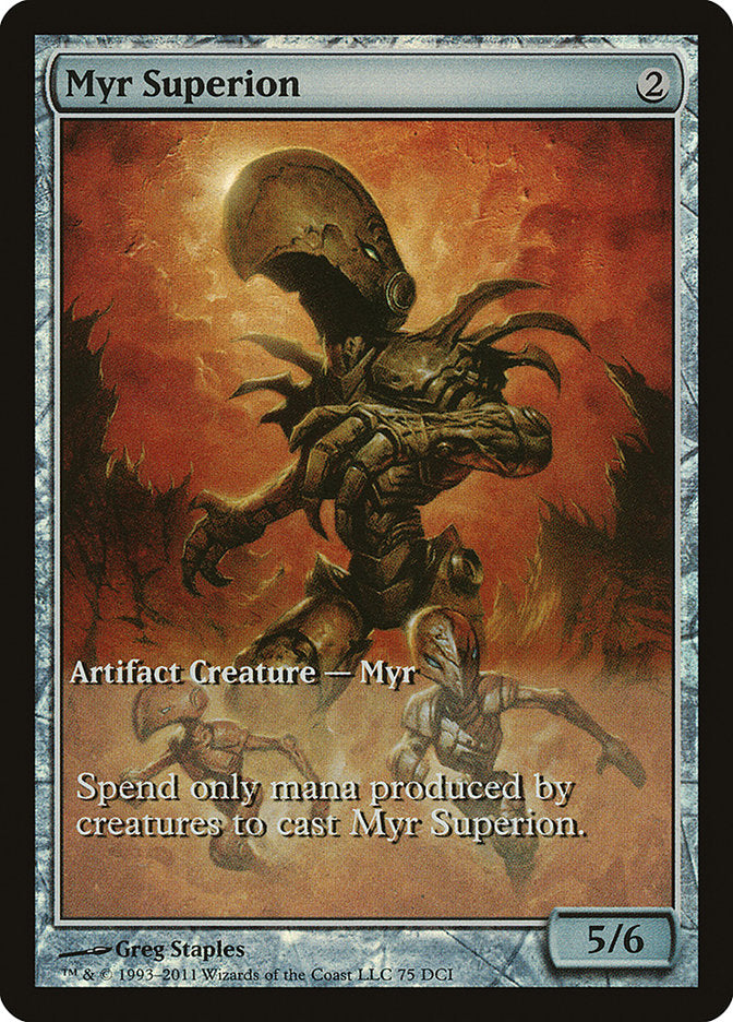 Myr Superion (Game Day) (Extended Art) [New Phyrexia Promos] MTG Single Magic: The Gathering    | Red Claw Gaming