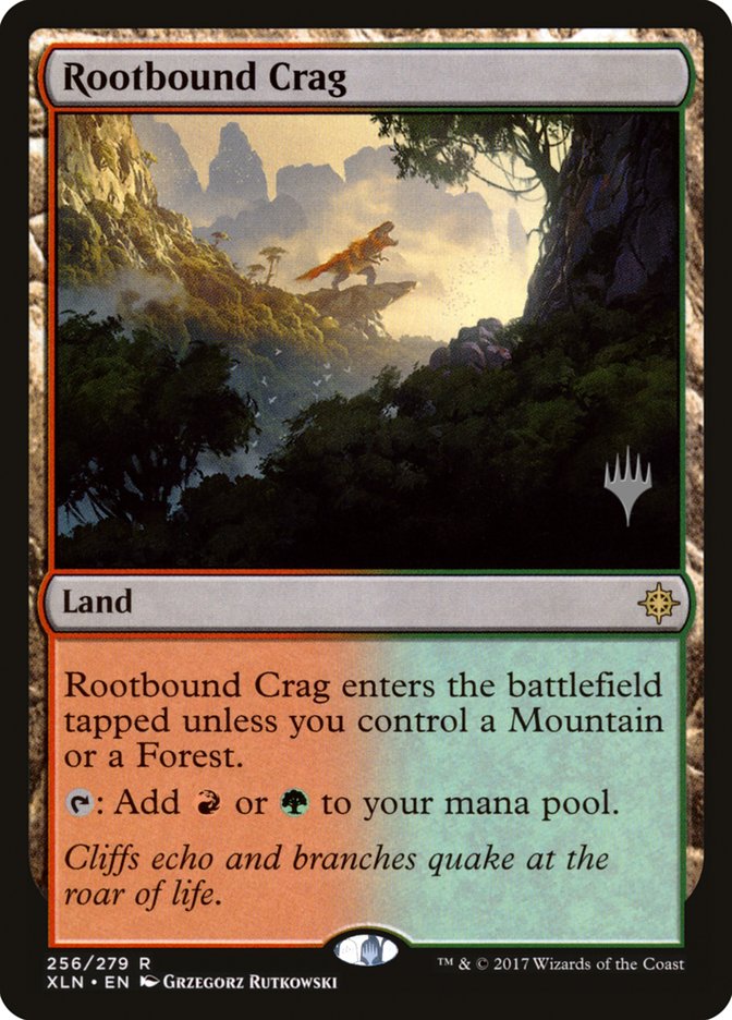 Rootbound Crag (Promo Pack) [Ixalan Promos] MTG Single Magic: The Gathering    | Red Claw Gaming