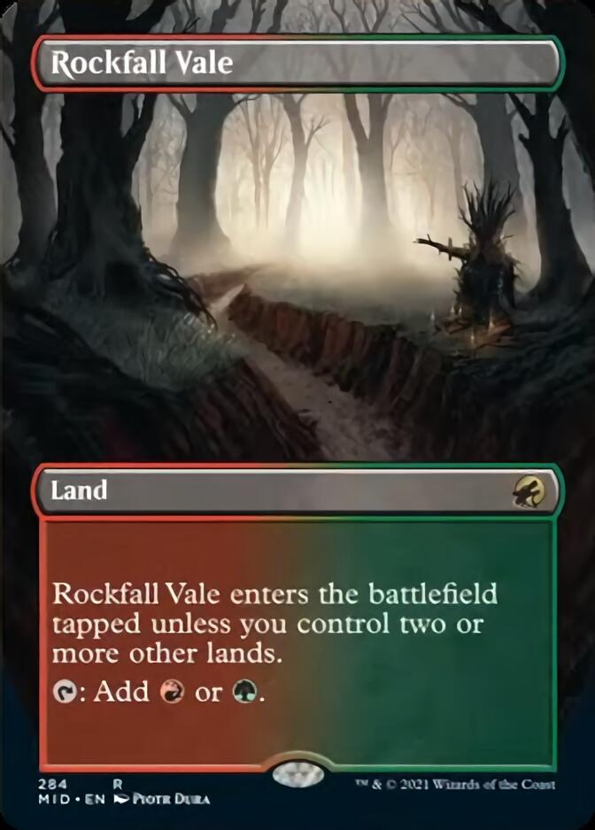 Rockfall Vale (Borderless Alternate Art) [Innistrad: Midnight Hunt] MTG Single Magic: The Gathering    | Red Claw Gaming